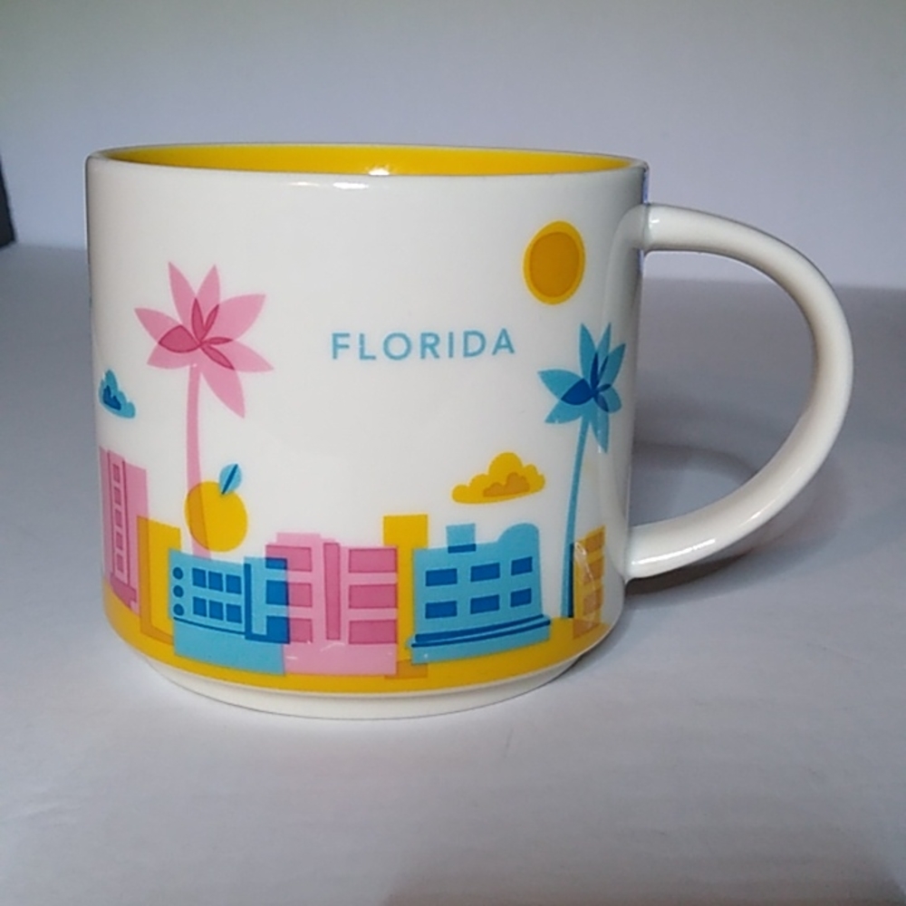 Starbucks " You Are Here " 14 oz Collection Florida Mug . Pre-owned .